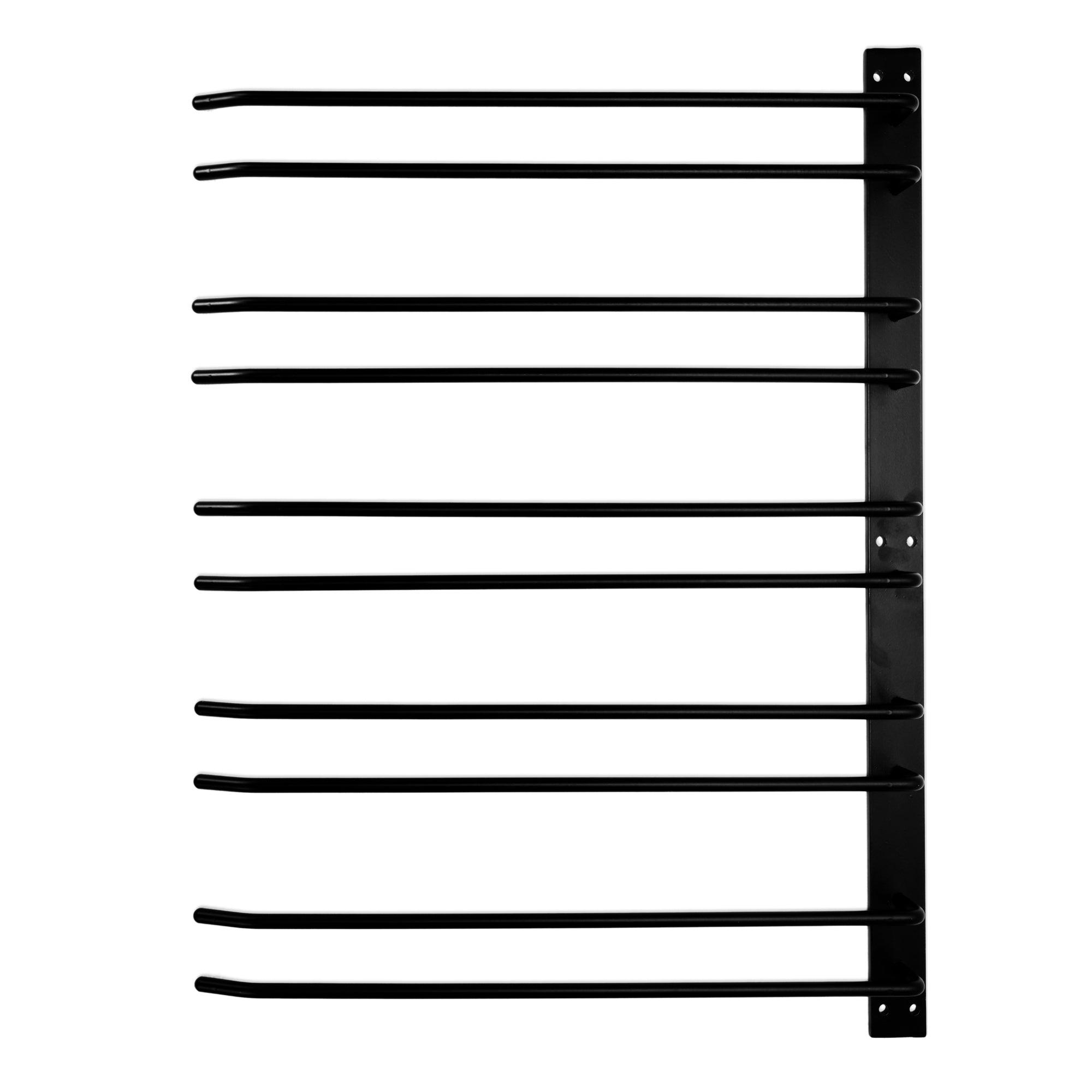 En Sort vinglasholder til loft med plads til 15 glas i sort