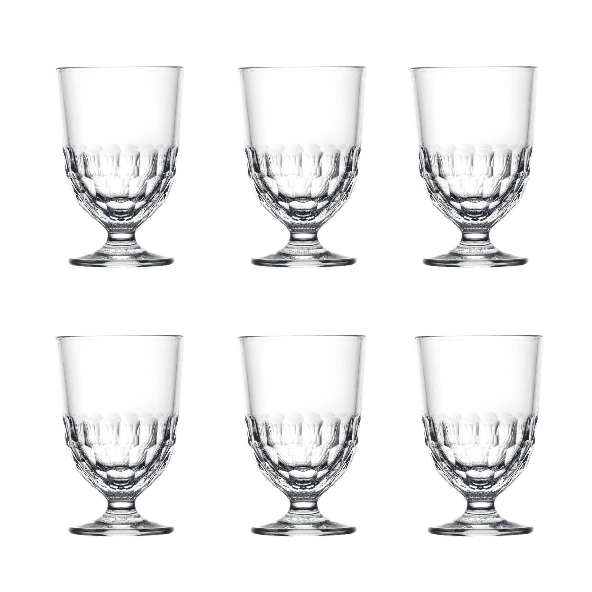Seks Artois glas fra La Rochere. De har et elegant og mønstret design. Perfekt til servering af forskellige drikkevarer