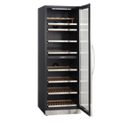 Vinkøleskab med en Eksklusiv dørramme i rustfrit stål og et buet håndtag