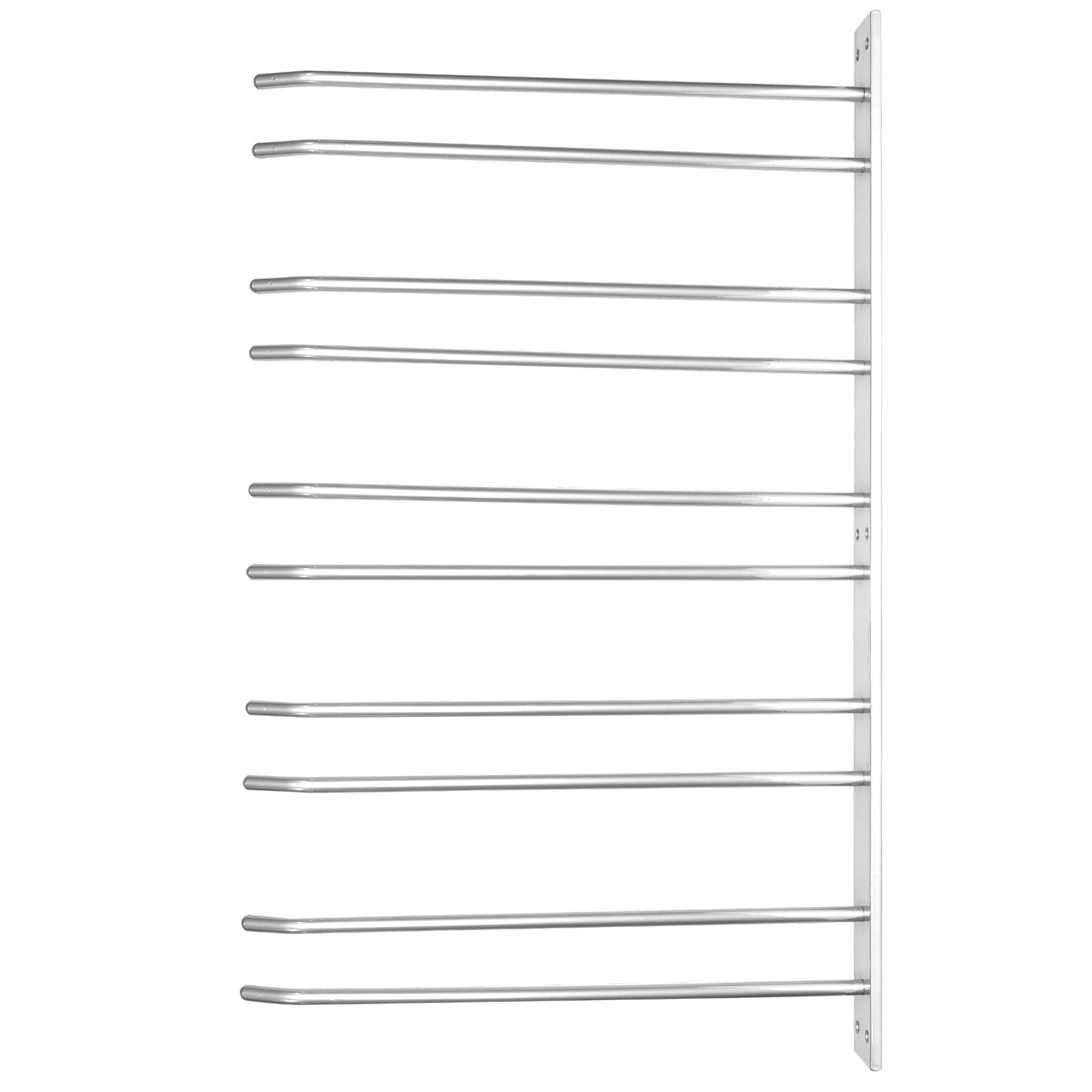 Vinglasholder til væg med plads til 15 glas i farven silver filmet oppe fra