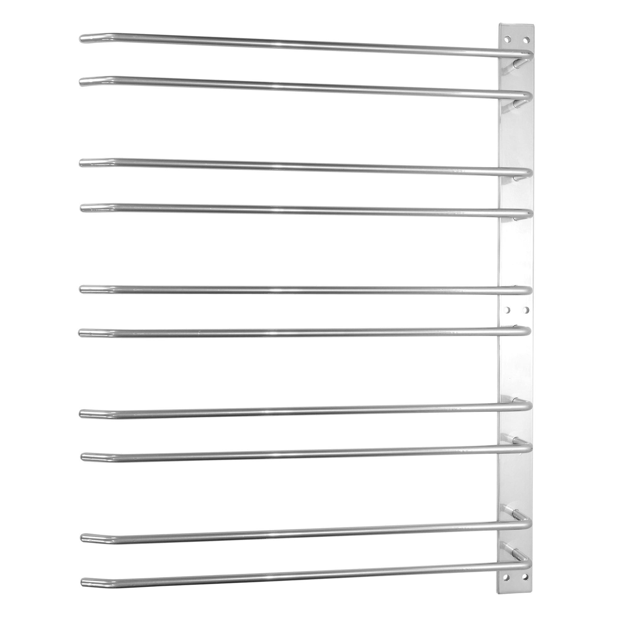 Vinglasholder med plads til 20 glas set nede fra.