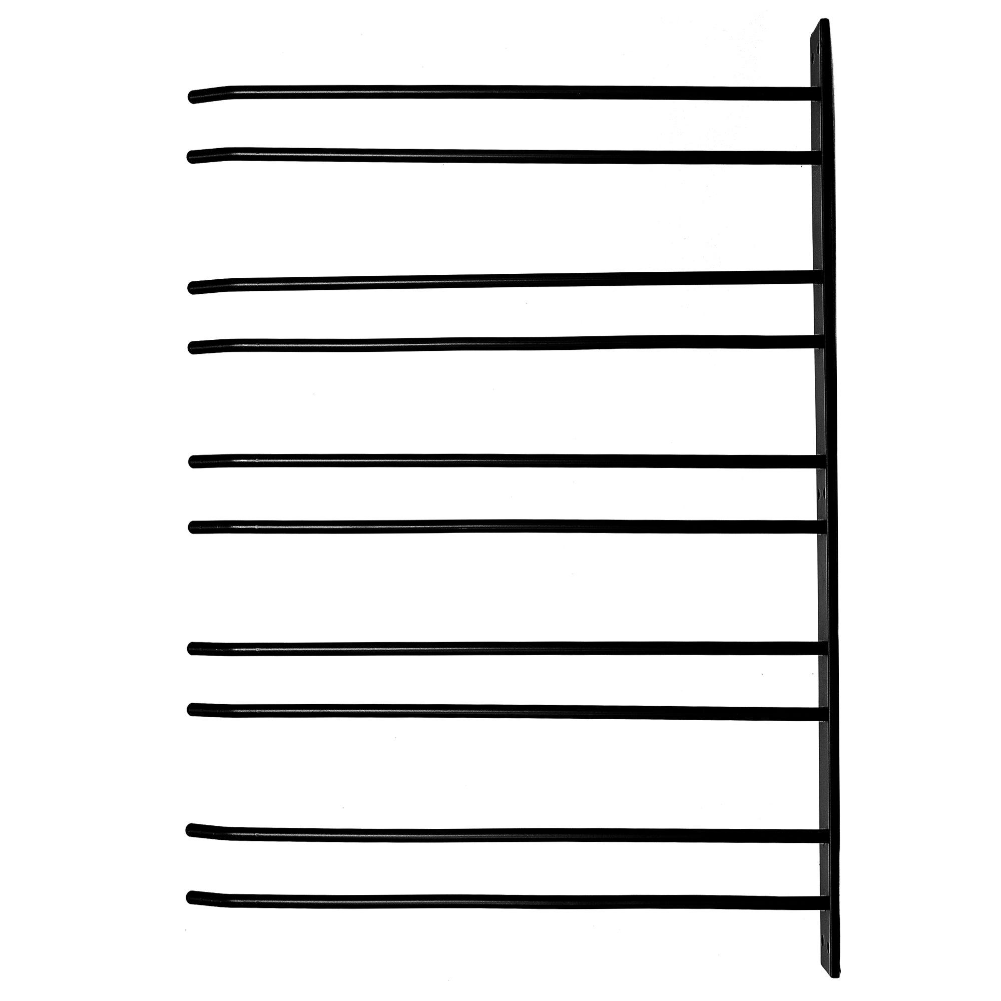 Vinglasholder til væg med plads til 15 glas i farven sort filmet oppe fra