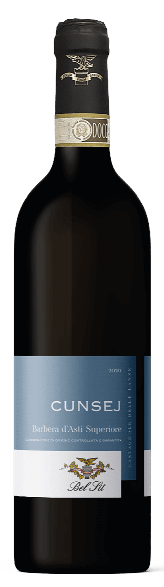 Flaske rødvinaf Barbera d'Asti Superiore DOCG Cunsej fra 2020