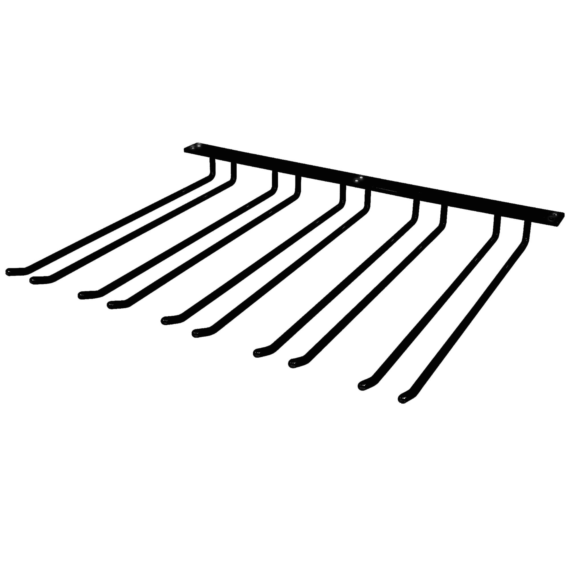 Vinglasholder i sort filmet oppe fra. skal monteres i loft eller lign.